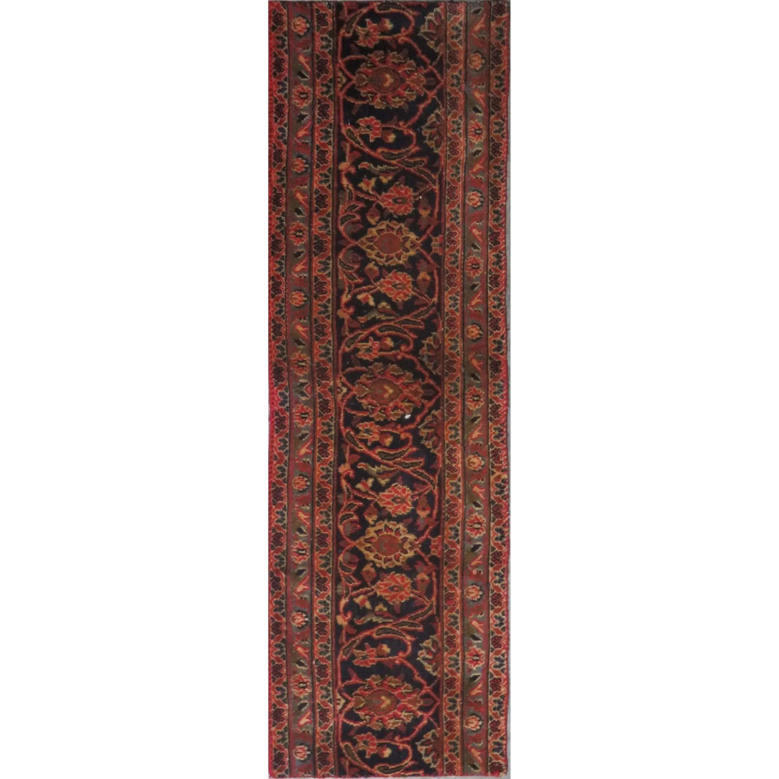 One Of The Kind Hand-Knotted Persian Wool Rug _ Luxurious Vintage Design, 4'7" x 1'0", Artisan Crafted